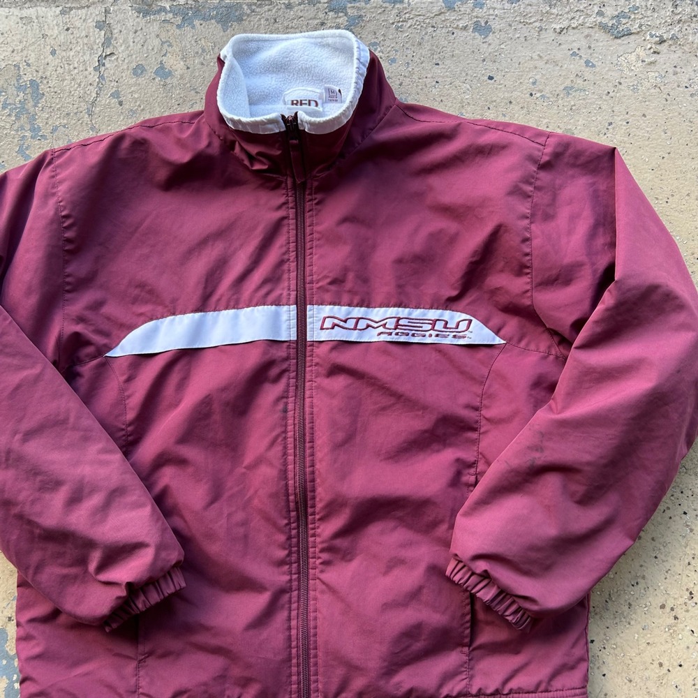 Red Oak NMSU Aggies Windbreaker Jacket Mens Medium Maroon Full Zip NM State